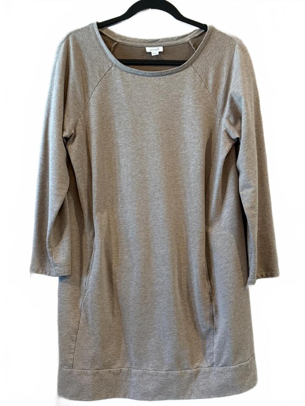 Pure Jill Taupe Long Sleeve Sweatshirt Tunic/Dress Medium